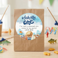 Ofishally One Fishing Boy 1st Birthday Thank you