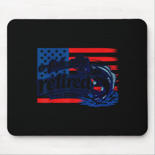 Ofishally Retired 2026 Flag Funny Fishing Mouse Mat