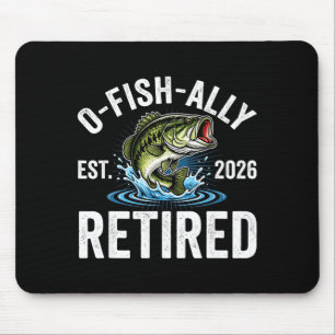 Ofishally Retired 2026 Funny Fishing Retirement Fi Mouse Mat
