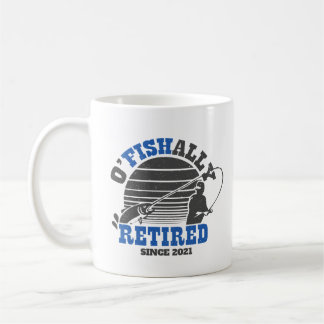 Ofishally Retired Fishing Retirement Gift Blue Coffee Mug