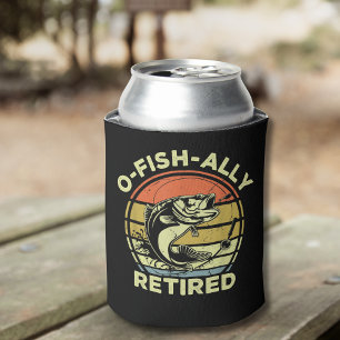 Ofishally Retired Funny Fishing Can Cooler