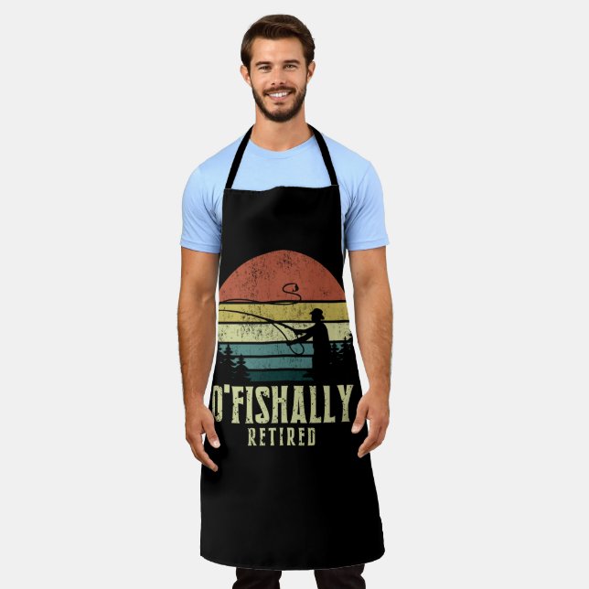 Ofishally Retired Funny fishing retirement Apron (Worn)