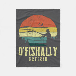 Ofishally Retired Funny Fishing Retirement  Fleece Blanket