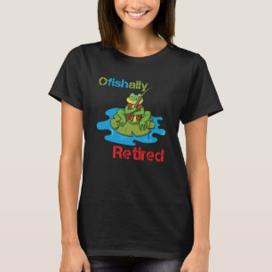 Ofishally Retired Hobby Angler Fishing Frog Angel  T-Shirt