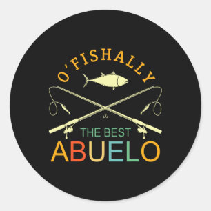 Ofishally The Best Abuelo Vintage Fishing Grandpa Classic Round Sticker