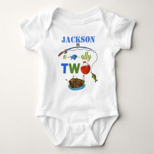 Ofishally TWO baby bodysuite O-fish-ally TWO boy Bodysuit