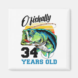 Ofishally &#; Years Old &#; th Birthday Fishing B Magnet