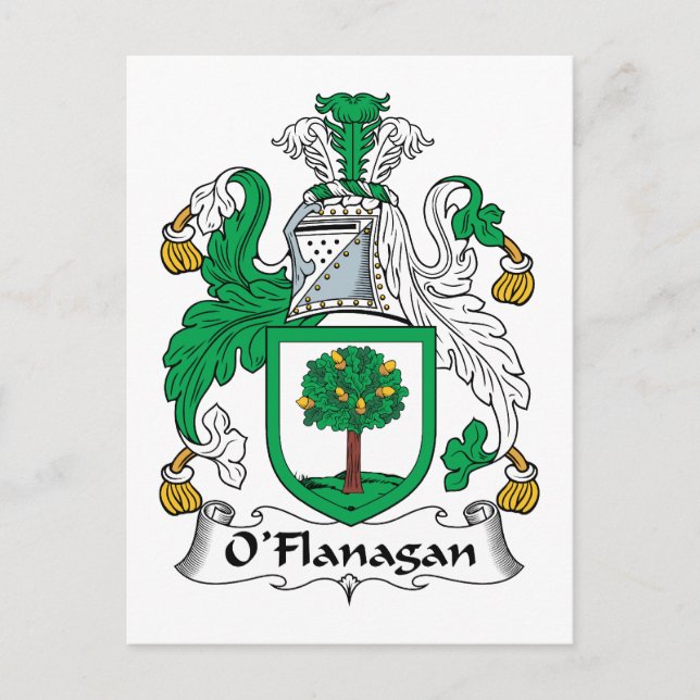 O'Flanagan Family Crest Postcard (Front)