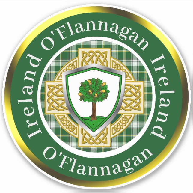 O'Flannagan Irish Shield/Celtic Cross Personalised (Front)