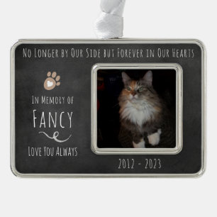 OForever in Our Hearts Chalkboard Photo Silver Plated Framed Ornament