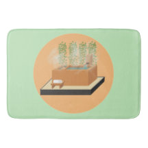 Ofuro Zen Bathtub with Bamboo Bath Mat
