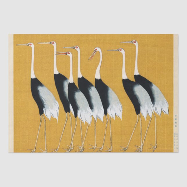 Ogata Korin | Flock of Japanese Red Crown Crane Tissue Paper (Front)