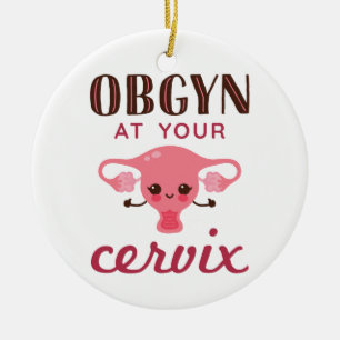 OGBYN At Your Cervix Ceramic Tree Decoration
