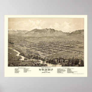 Ogden, UT Panoramic Map - 1875 Poster