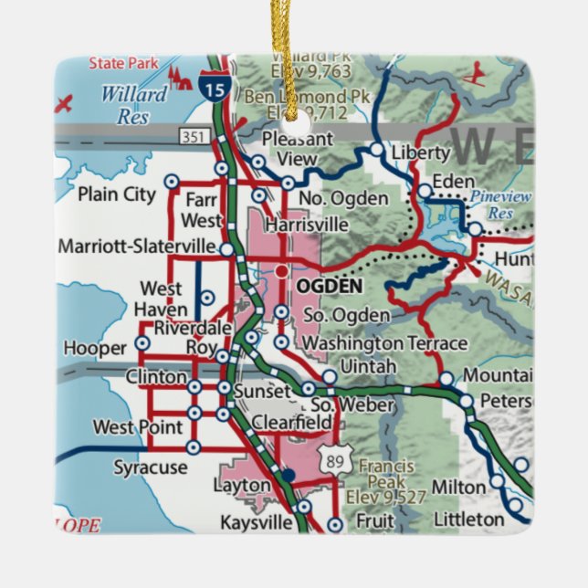 Ogden Utah Ceramic Ornament (Front)