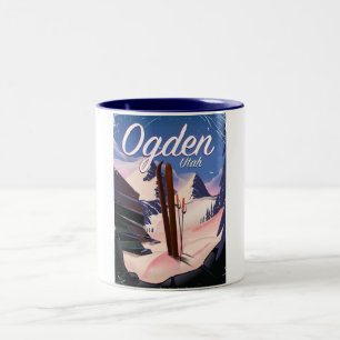 ogden, Utah Ski poster Two-Tone Coffee Mug