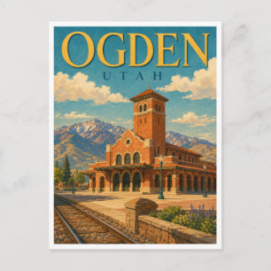 Ogden Utah Union Station GeoSaga Postcard