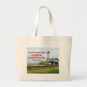 Ogdensburg Harbor Lighthouse, New York Large Tote Bag