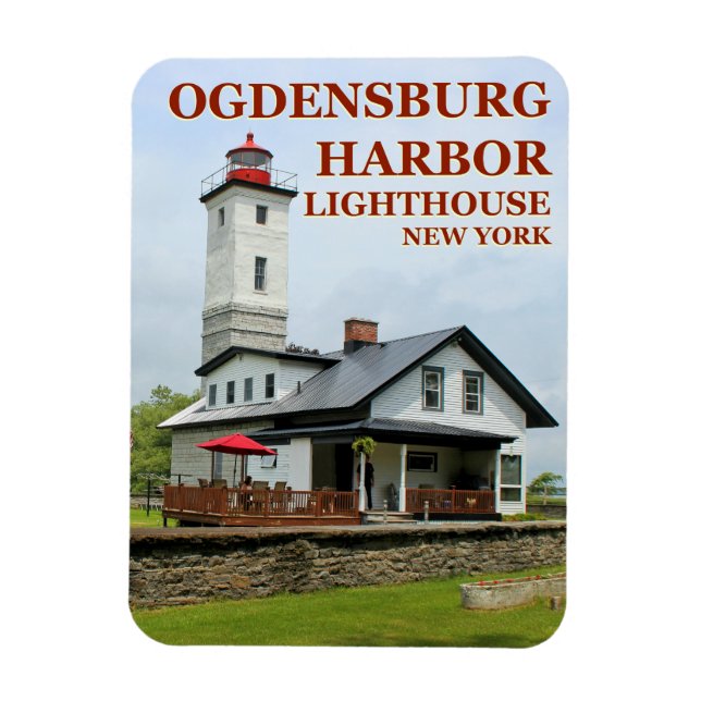 Ogdensburg Harbor Lighthouse, New York Magnet (Vertical)