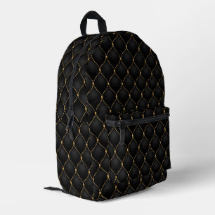 Ogee Gold Diamonds Tufted Black Backpack