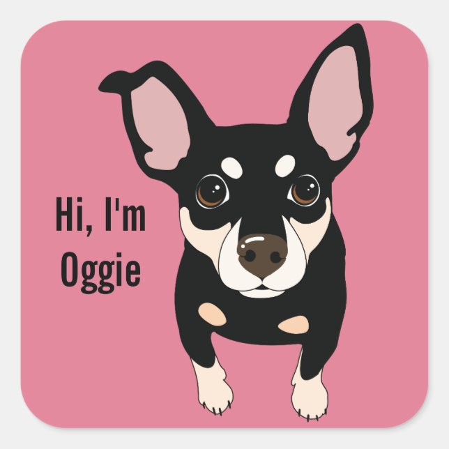 Oggie Min Pin Miniature Pinscher Sticker (Front)