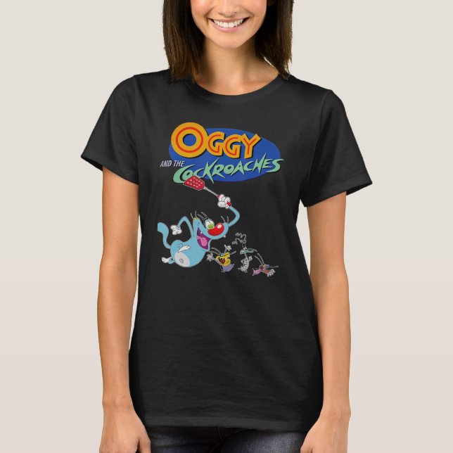 Oggys And The Cockroaches T-Shirt (Front)
