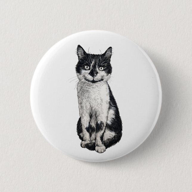 Ogie the cat 6 cm round badge (Front)