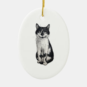 Ogie the cat ceramic tree decoration