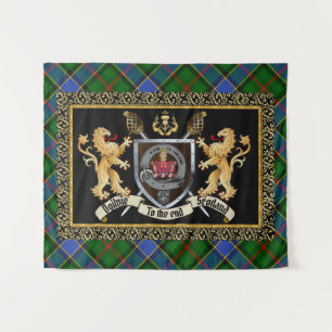 Ogilvie Clan Badge & Motto w/Lions  Tapestry