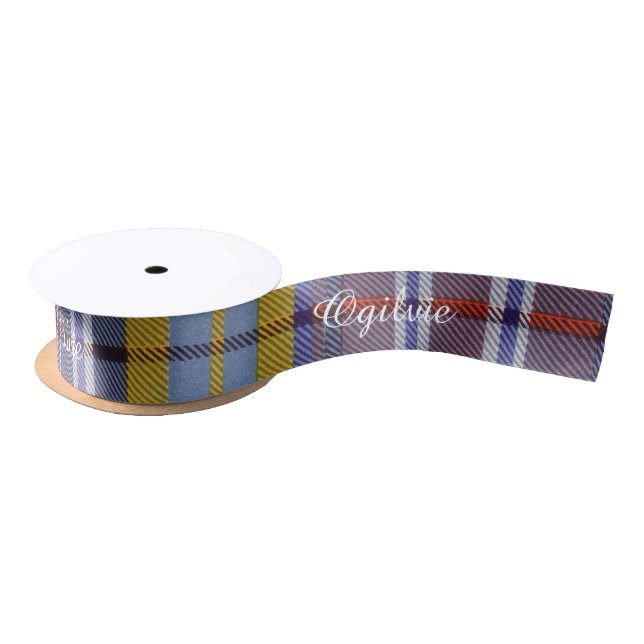 Ogilvie clan Plaid Scottish tartan Satin Ribbon (Spool)