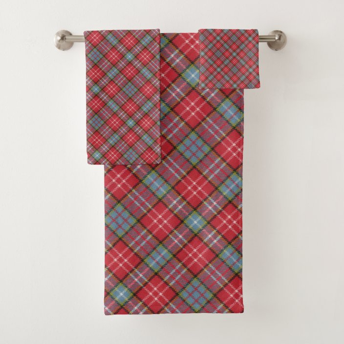 Ogilvie Old Rare Scottish Tartan Bath Towel Set Zazzle.co.uk