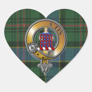Ogilvie Tartan & Badge Heart Sticker