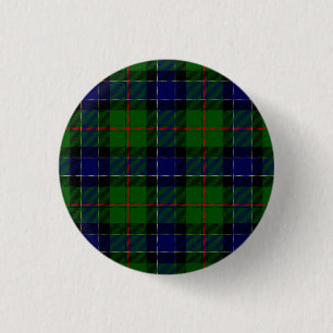 Ogilvie tartan blue green plaid 3 cm round badge