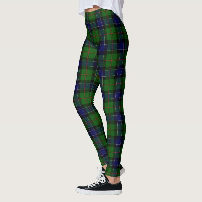 Ogilvie tartan blue green plaid leggings (Left)