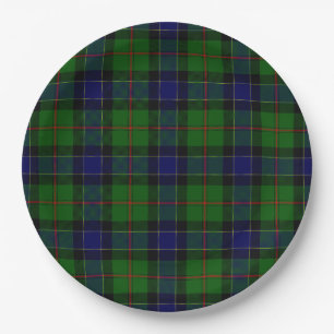 Ogilvie tartan blue green plaid paper plate