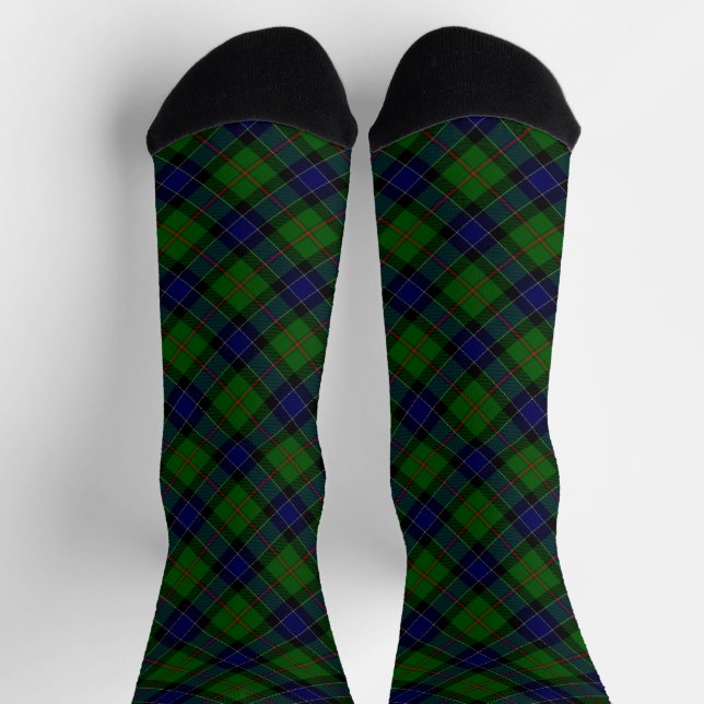 Ogilvie tartan blue green plaid socks (Top)