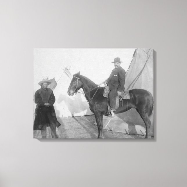 Oglala Chief "Rocky Bear" with White Canvas Print (Front)