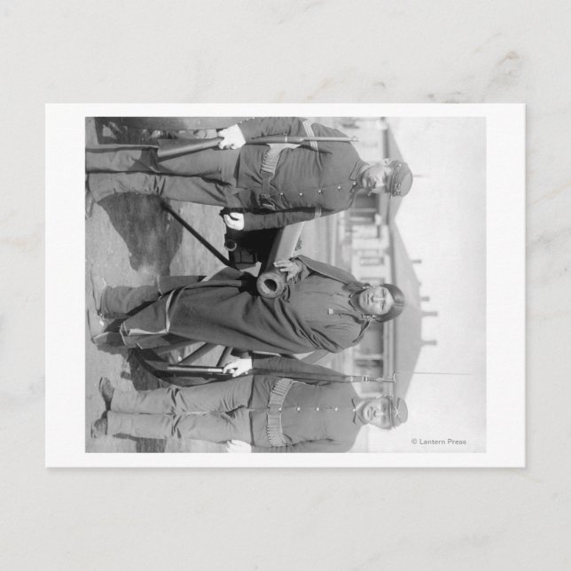 Oglala Indian Plenty Horses with 2 White Soldier Postcard (Front)