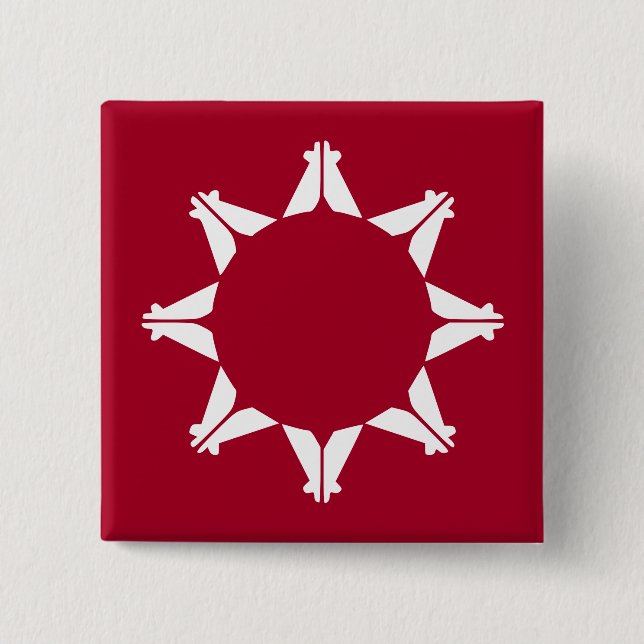 Oglala Lakota Sioux Flag 15 Cm Square Badge (Front)