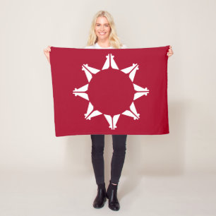 Oglala Lakota Sioux Flag  Fleece Blanket