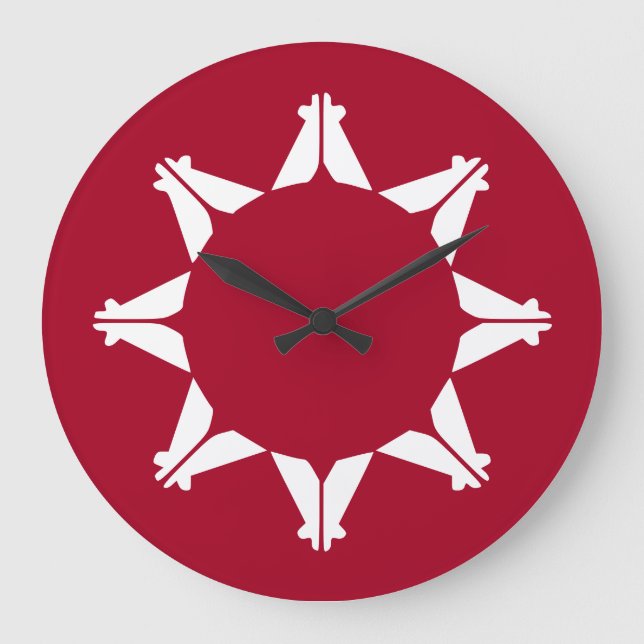 Oglala Lakota Sioux Flag Large Clock (Front)