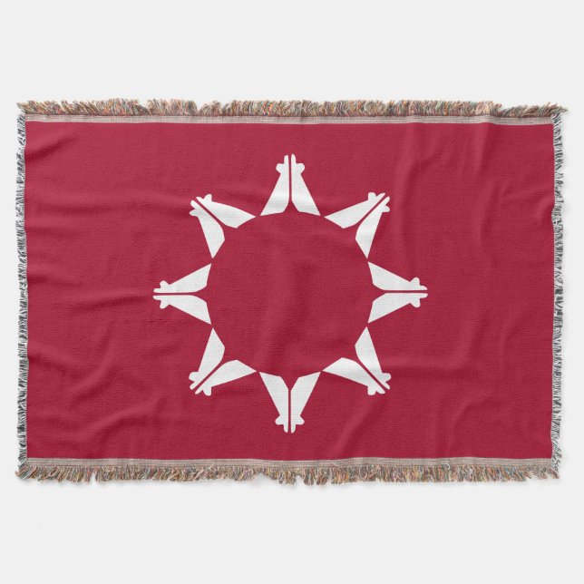 Oglala Lakota Sioux Flag Throw Blanket (Front)