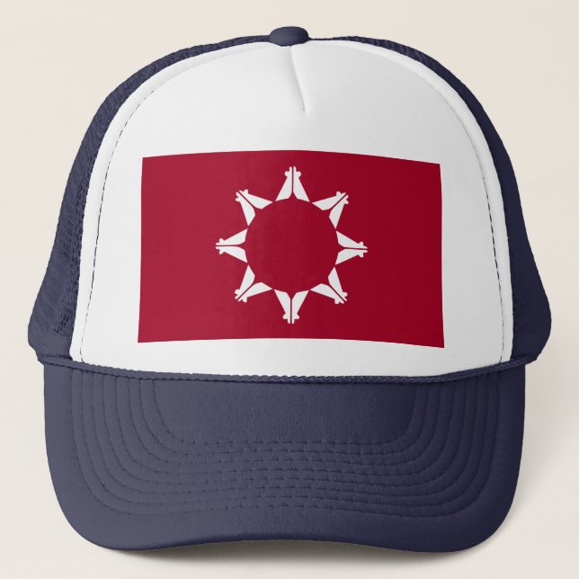 Oglala Lakota Sioux Flag Trucker Hat (Front)
