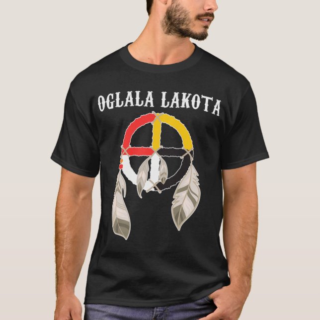 Oglala Lakota Sioux South Dakota Medicine Wheel La T-Shirt (Front)