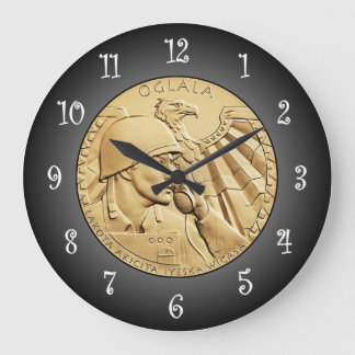 Oglala Sioux Code Talkers Bronze Medal ~ Large Clock