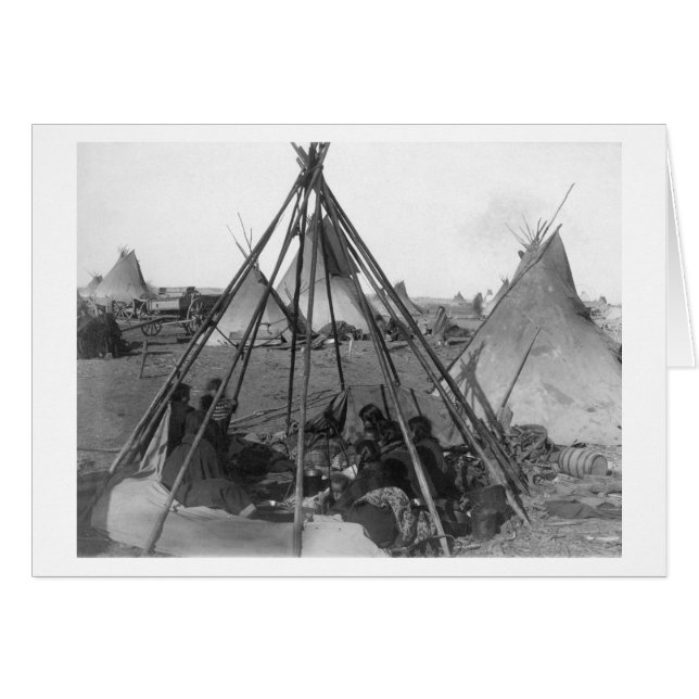 Oglala Women and Children inside Tipi (Front Horizontal)