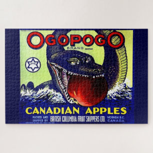 Ogopogo Canadian apples fruit crate label Jigsaw Puzzle