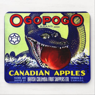 Ogopogo Canadian apples fruit crate label Mouse Mat