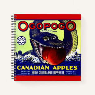 Ogopogo Canadian apples fruit crate label Notebook
