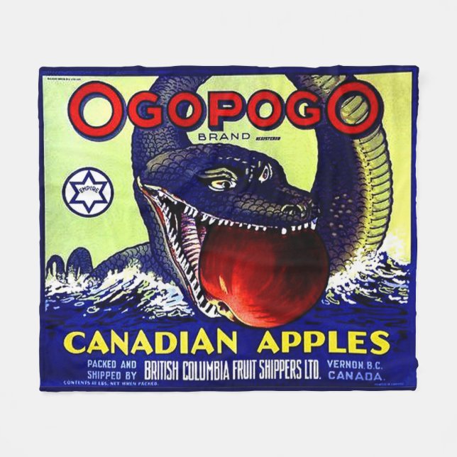 Ogopogo Canadian apples fruit crate label print Fleece Blanket (Front (Horizontal))